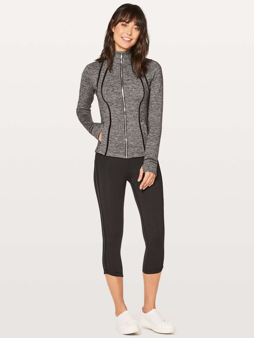 EUC- lululemon Define Special Edition Jacket Wing Mesh Heathered Black Size 6